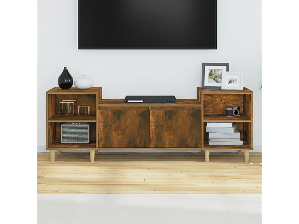 Mobile TV in rovere affumicato 160x35x55 cm in legno ingegnerizzato