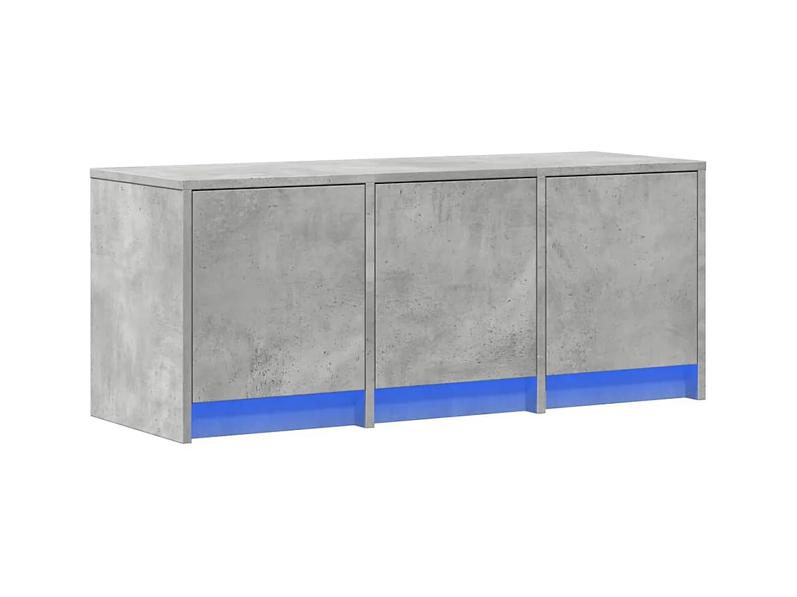 Meuble TV avec LED gris béton 97x34x40 cm bois d'ingénierie