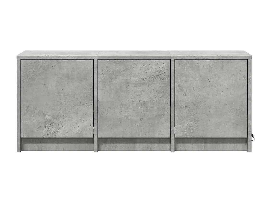 Meuble TV avec LED gris béton 97x34x40 cm bois d'ingénierie