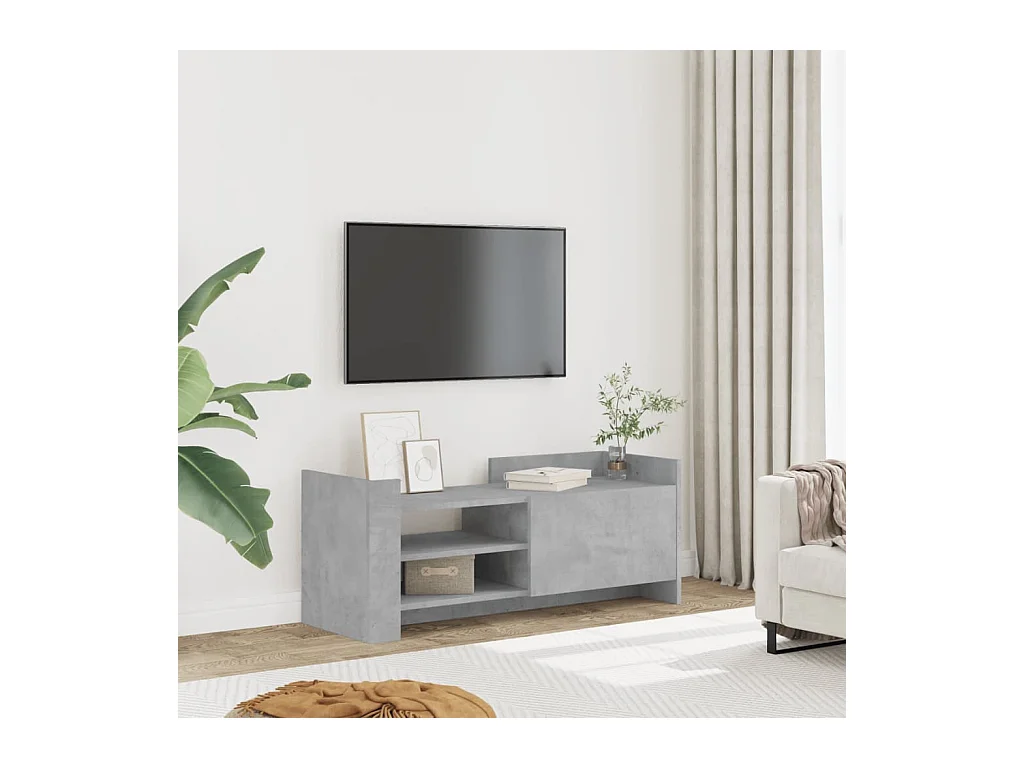 Meuble TV Gris béton 100x35x40 cm Bois d'ingénierie