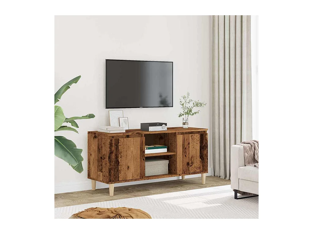 Meuble TV vieux bois 102x35x50 cm bois d'ingénierie