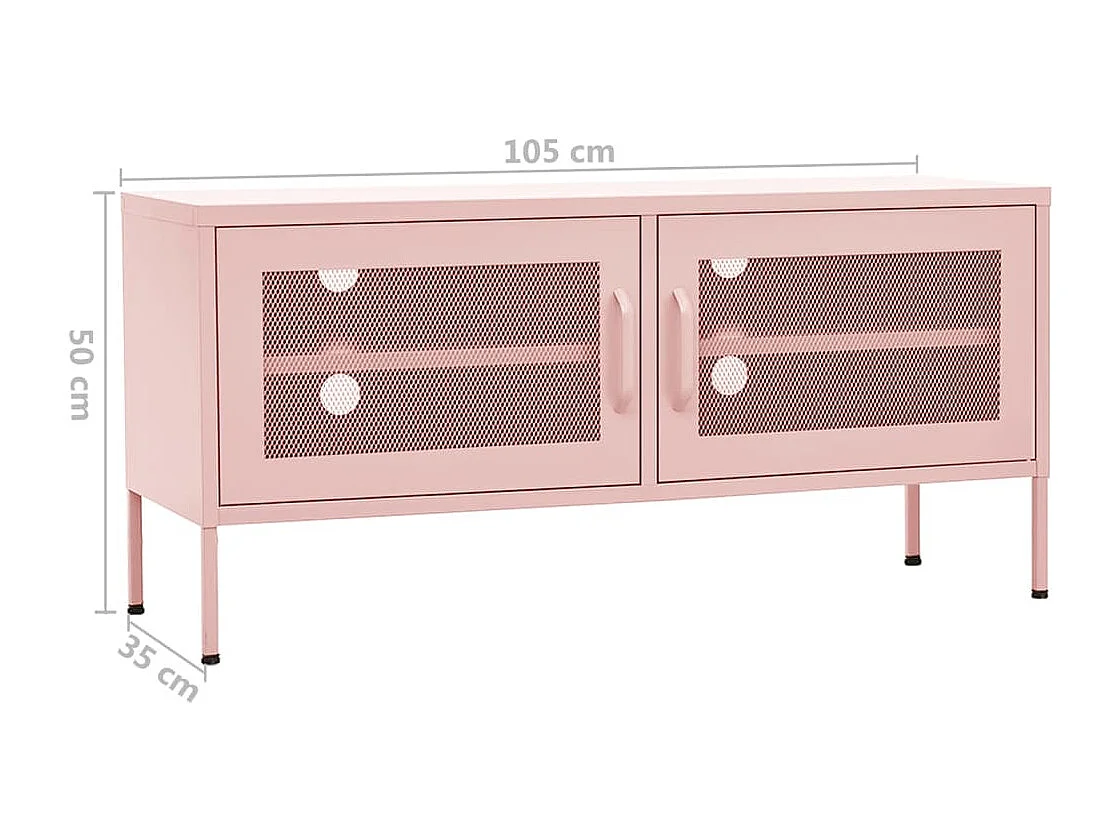 Mobile porta TV rosa 105x35x50 cm Acciaio