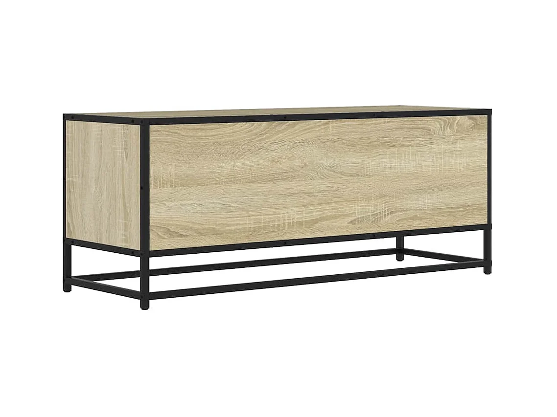 Meuble TV chêne sonoma 100x34,5x40cm bois d'ingénierie et métal