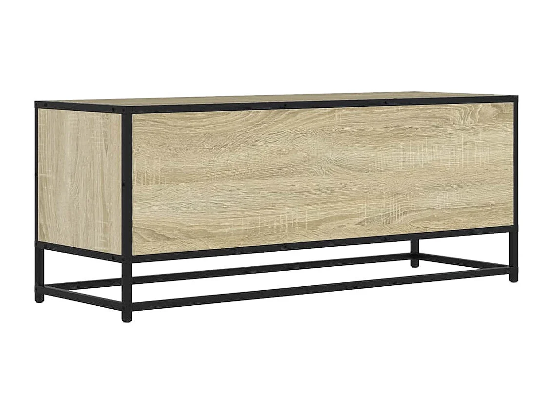 Meuble TV chêne sonoma 100x34,5x40cm bois d'ingénierie et métal
