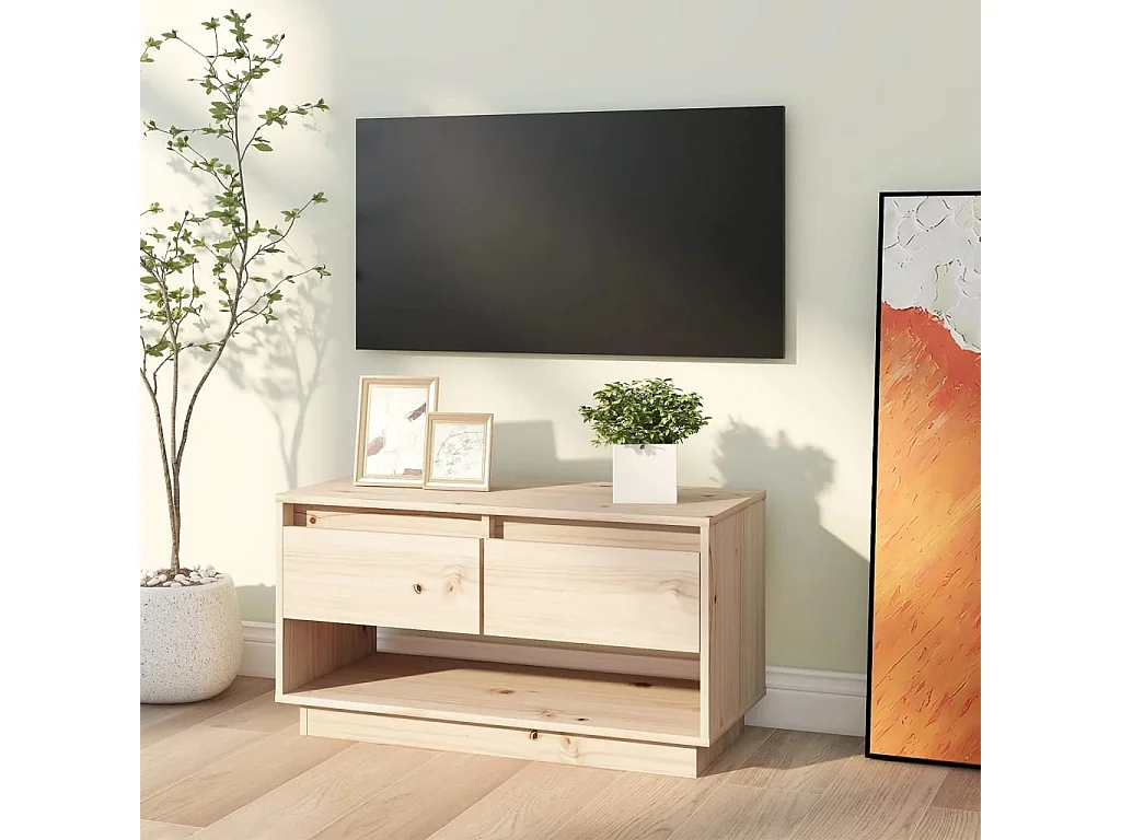 Mobile TV 74x34x40 cm Legno massello di pino