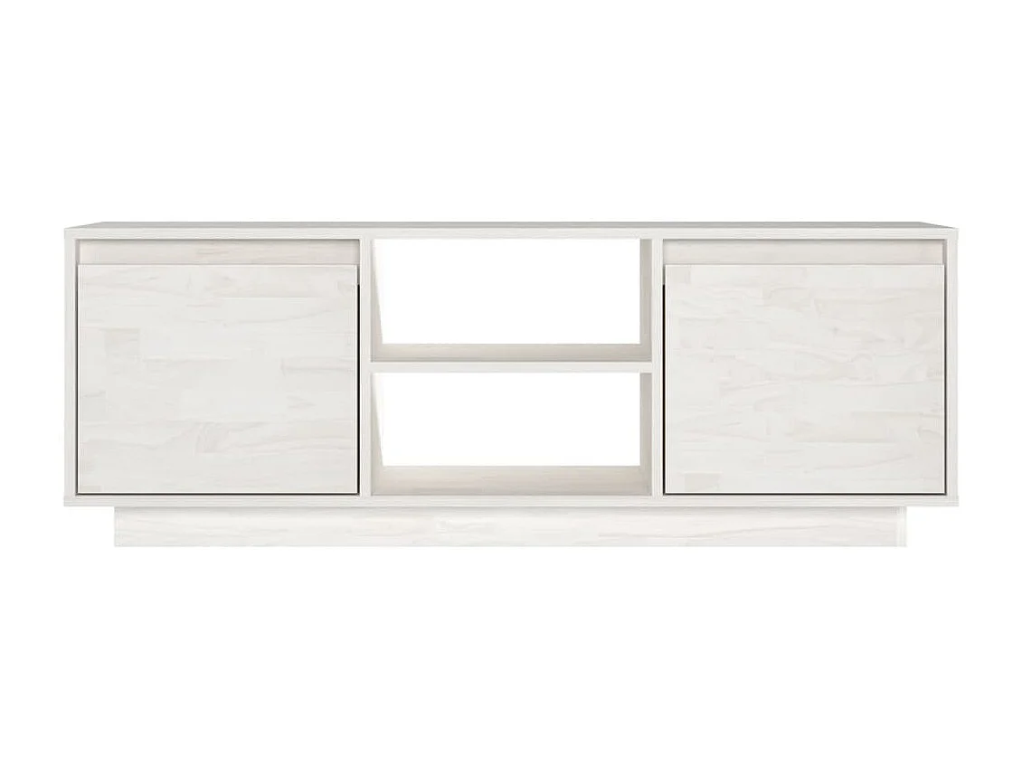 Mobile TV bianco 110x30x40 cm Legno massello di pino