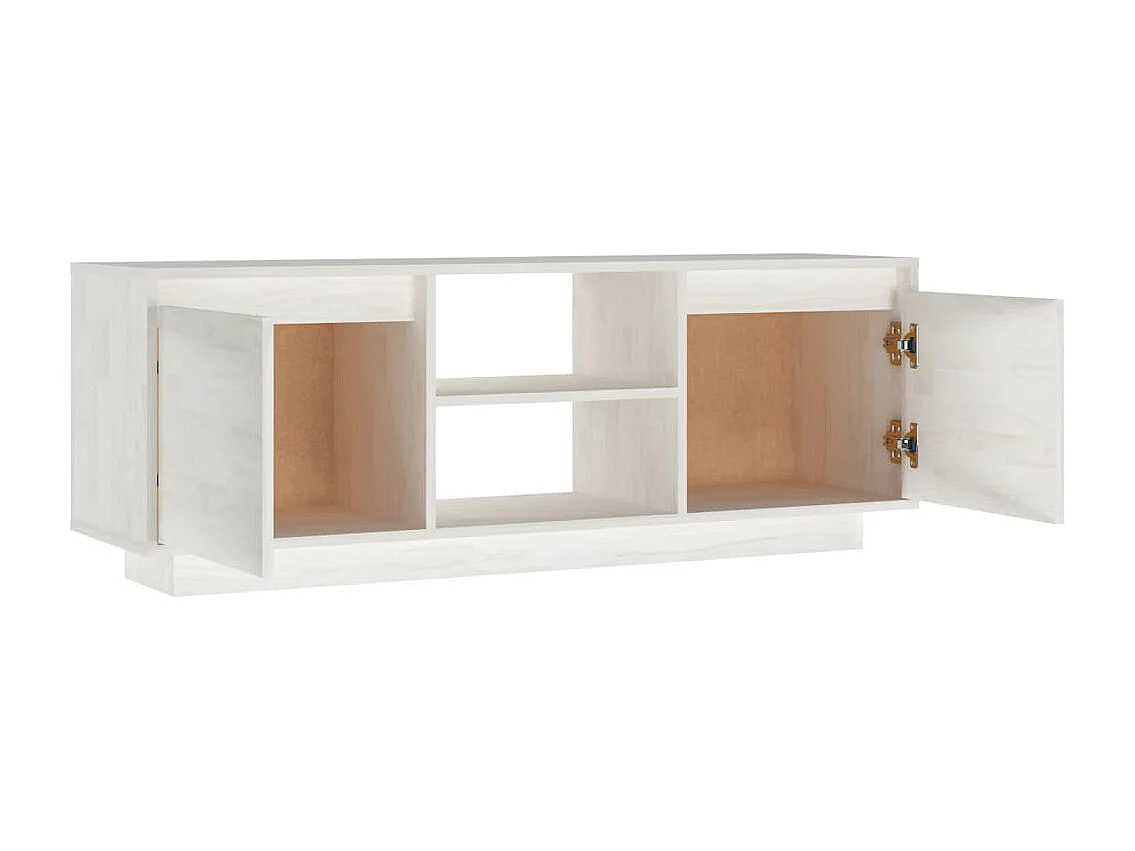 Mobile TV bianco 110x30x40 cm Legno massello di pino