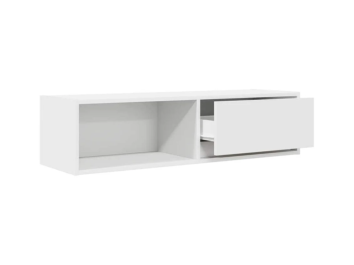 Meuble TV blanc 100x31x25,5 cm bois d'ingénierie