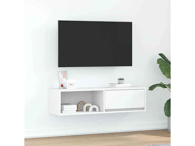 Witte tv-kast 100x31x25,5 cm bewerkt hout
