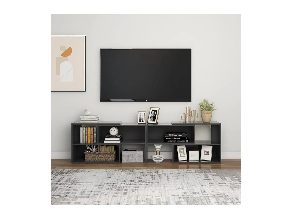Mobile TV grigio 149x30x52 cm Legno ingegnerizzato
