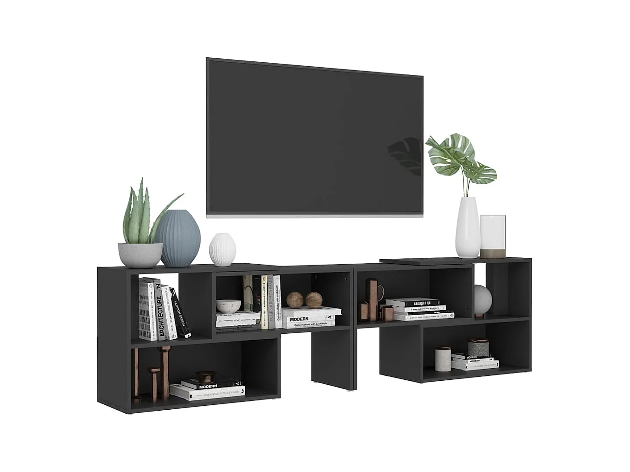 Mobile TV grigio 149x30x52 cm Legno ingegnerizzato