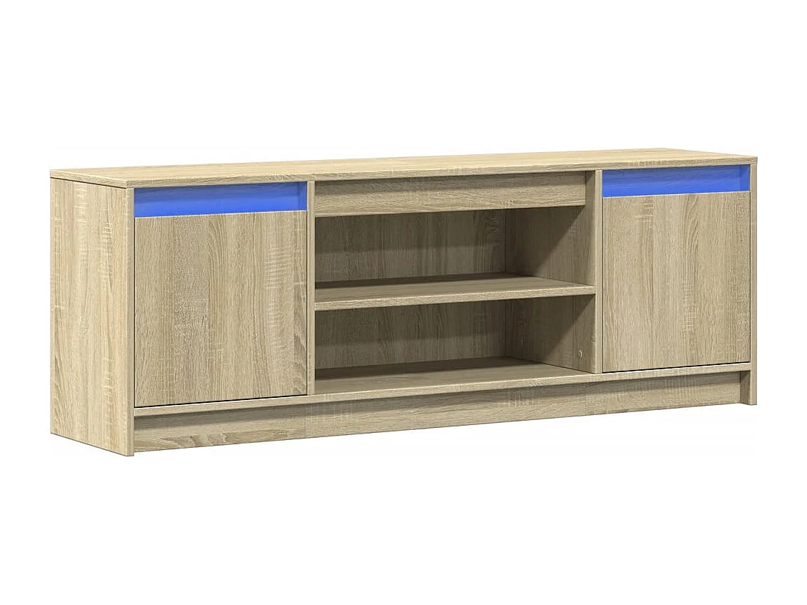 Meuble TV avec LED chêne sonoma 139,5x34x50cm bois d'ingénierie