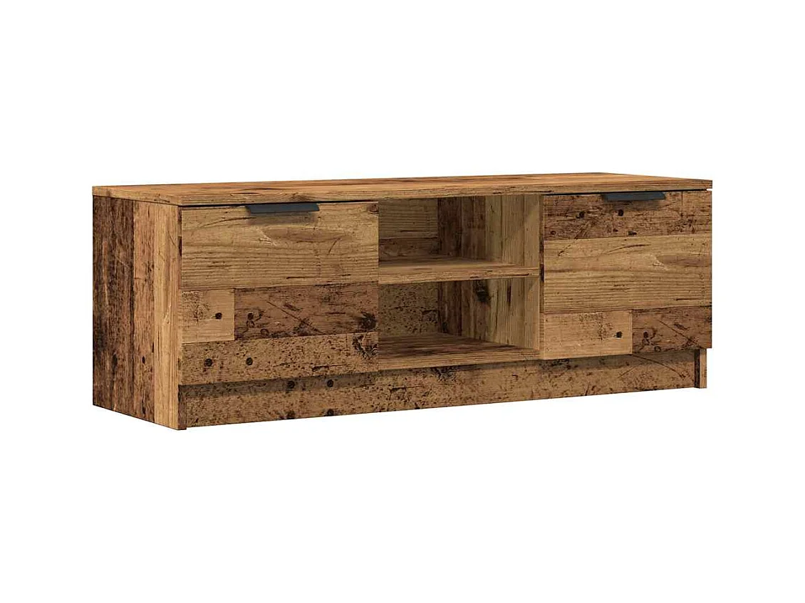 Meuble TV vieux bois 102x35x36,5 cm bois d'ingénierie
