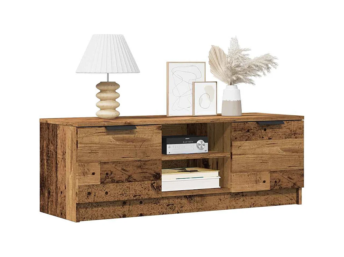 TV-kast oud hout 102x35x36,5 cm bewerkt hout