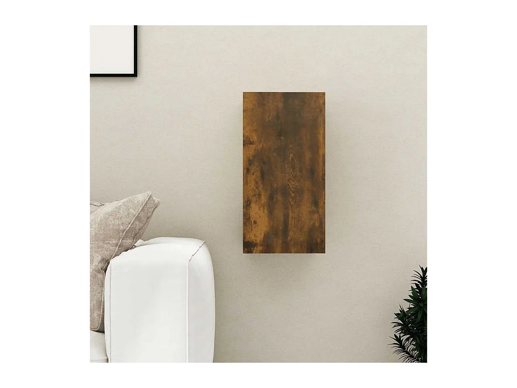Meuble TV Chêne fumé 30,5x30x60 cm Bois d'ingénierie