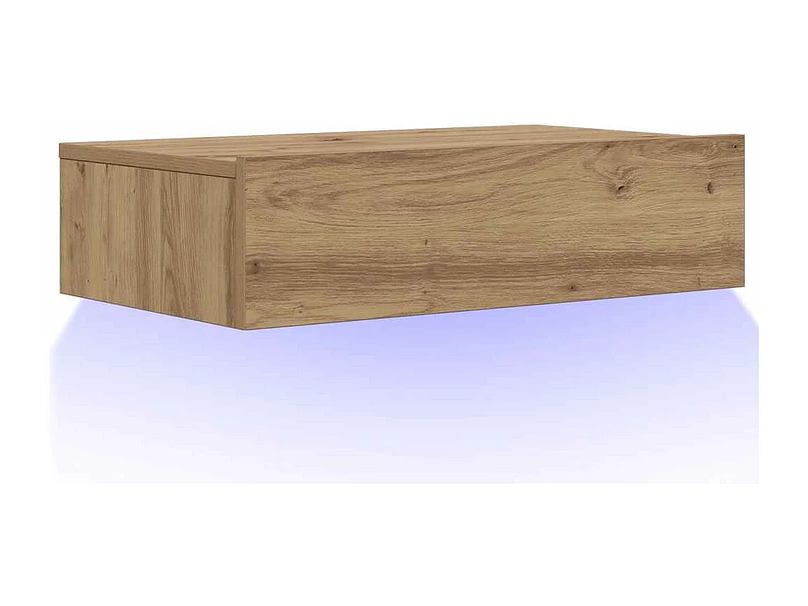 Meuble TV avec éclairages LED chêne artisanal 60x35x15,5 cm