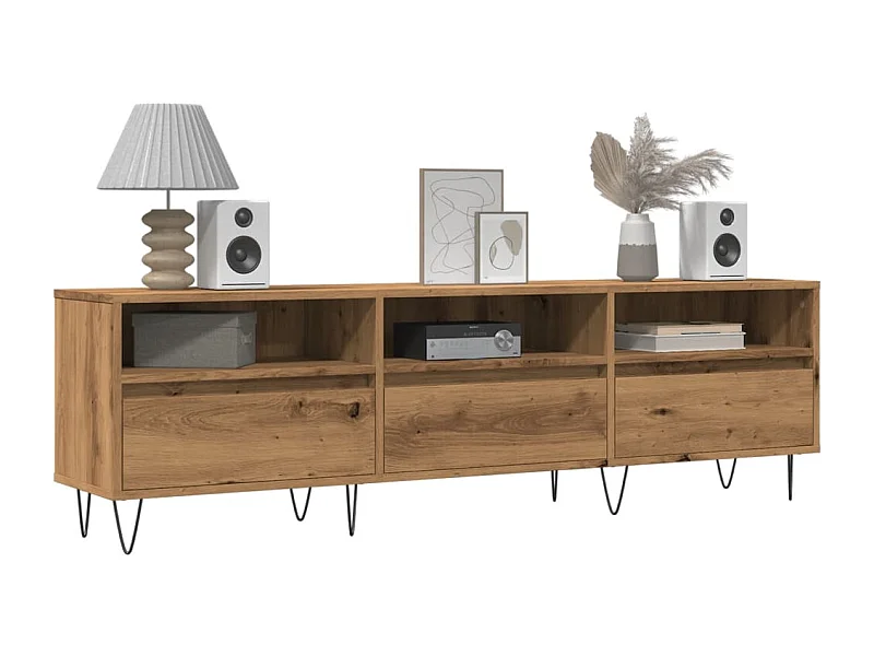 TV-kast oud hout 150x30x44,5 cm bewerkt hout