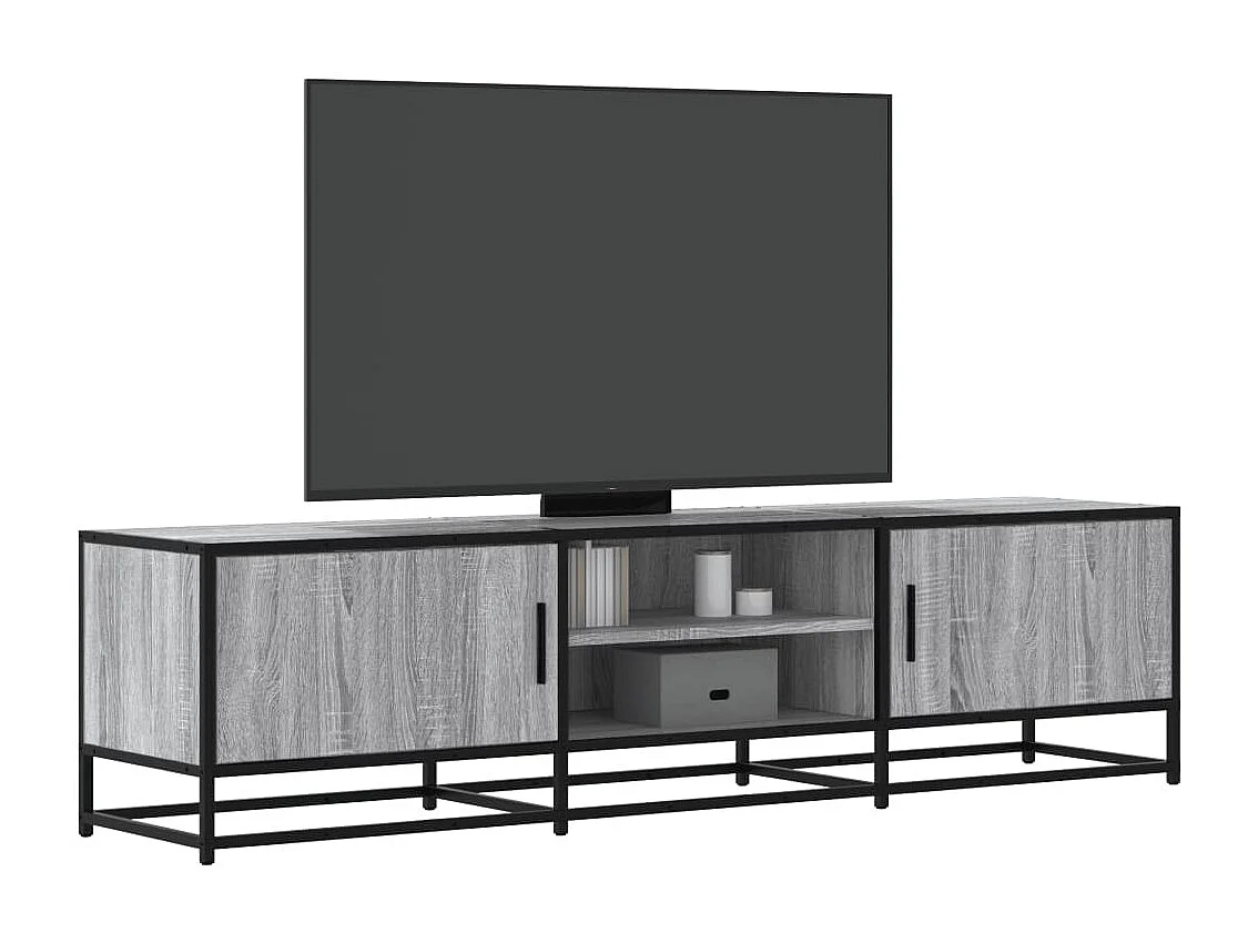 Meuble TV sonoma gris 160x35x41 cm bois d'ingénierie et métal