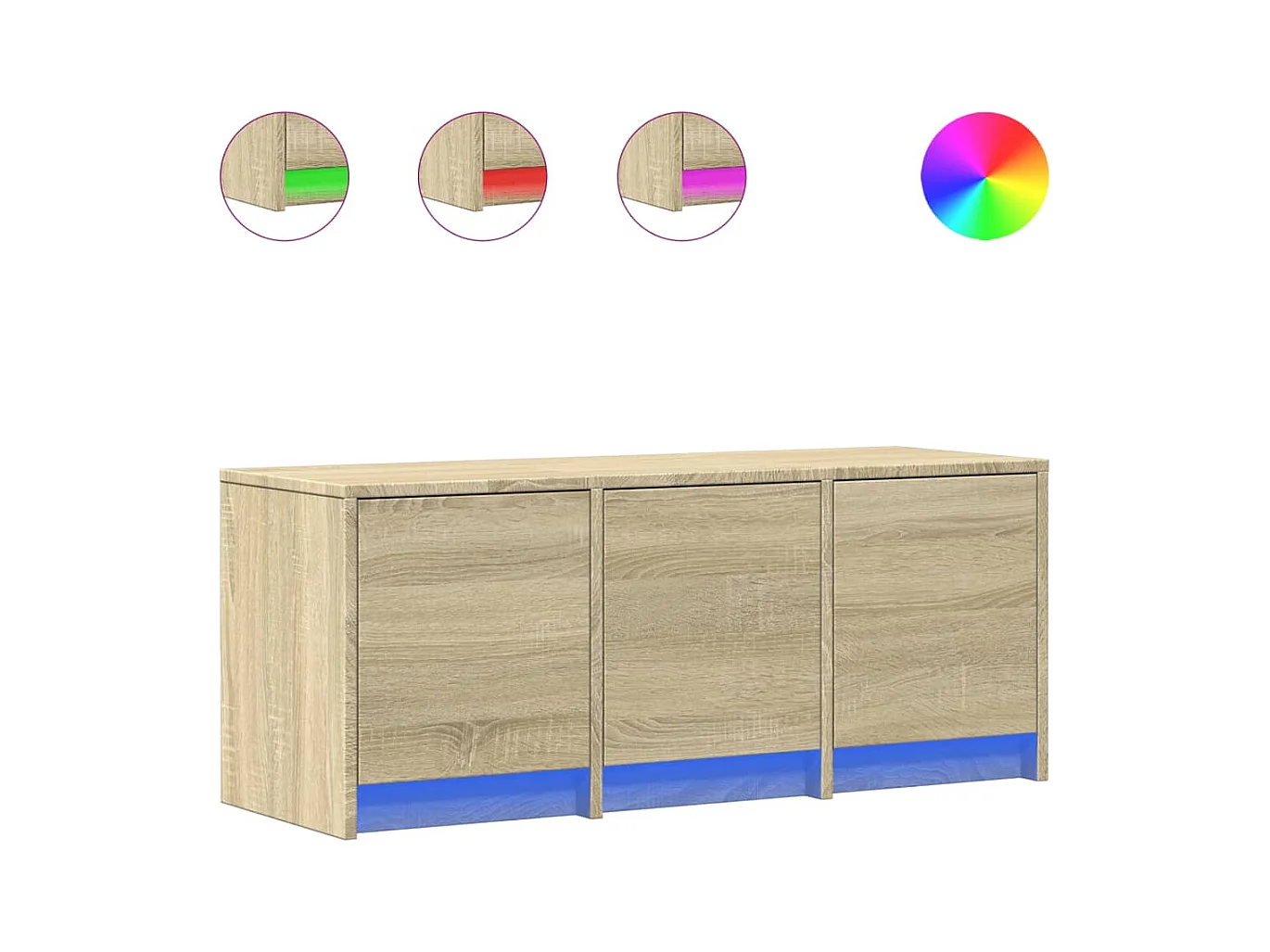 Meuble TV avec LED chêne sonoma 97x34x40 cm bois d'ingénierie