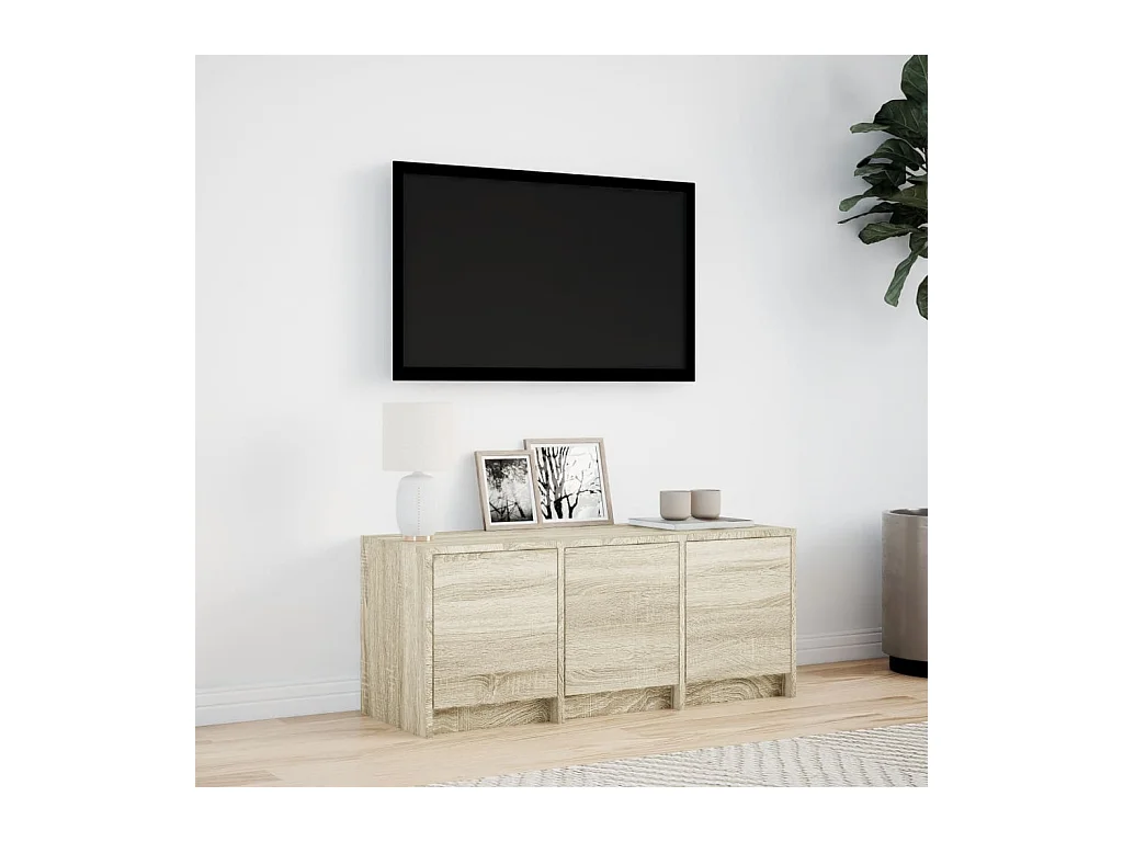 Meuble TV avec LED chêne sonoma 97x34x40 cm bois d'ingénierie
