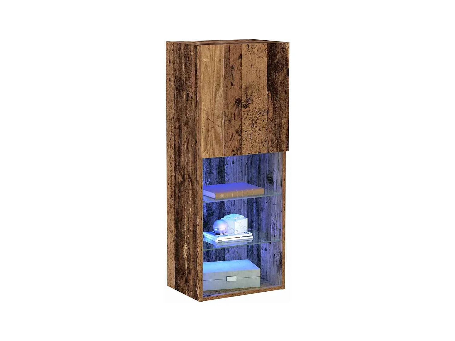 Meuble TV avec lumières LED en vieux bois 40,5x30x102 cm