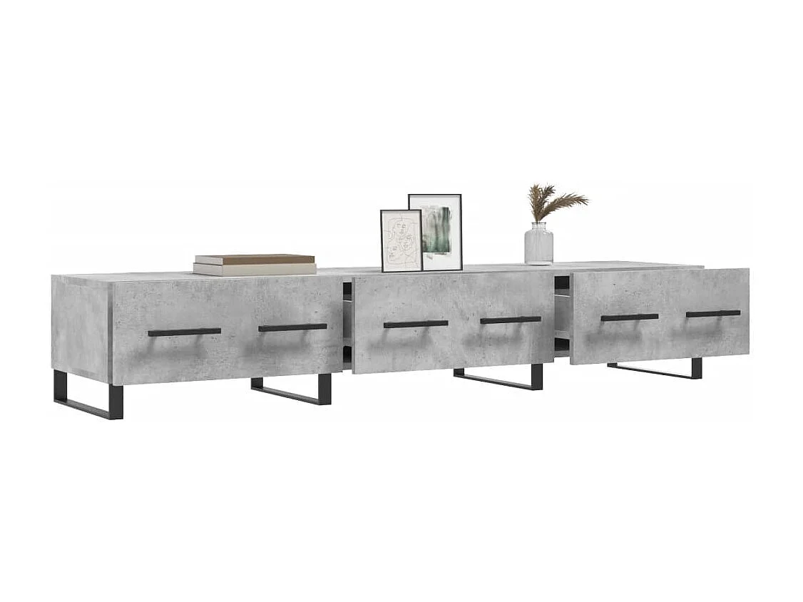 Mueble de TV gris hormigón 150x36x30 cm madera de ingeniería