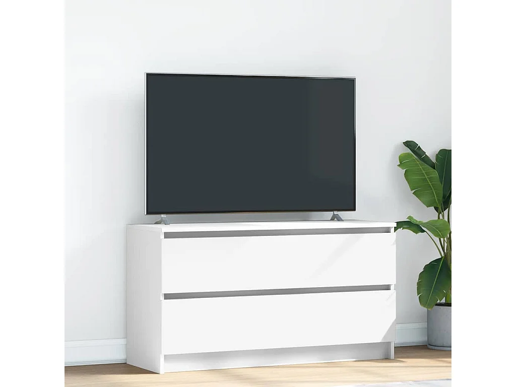 Meuble TV blanc 100x35x54 cm bois d'ingénierie