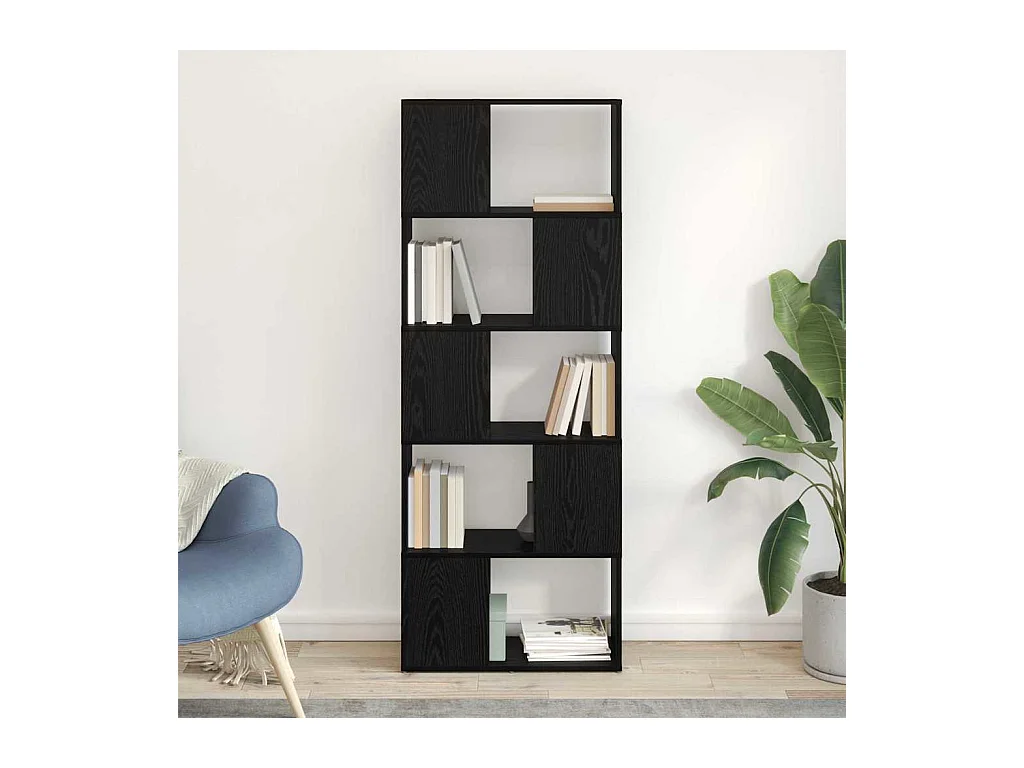 Centre de divertissement Noir 60 x 24 x 155 cm