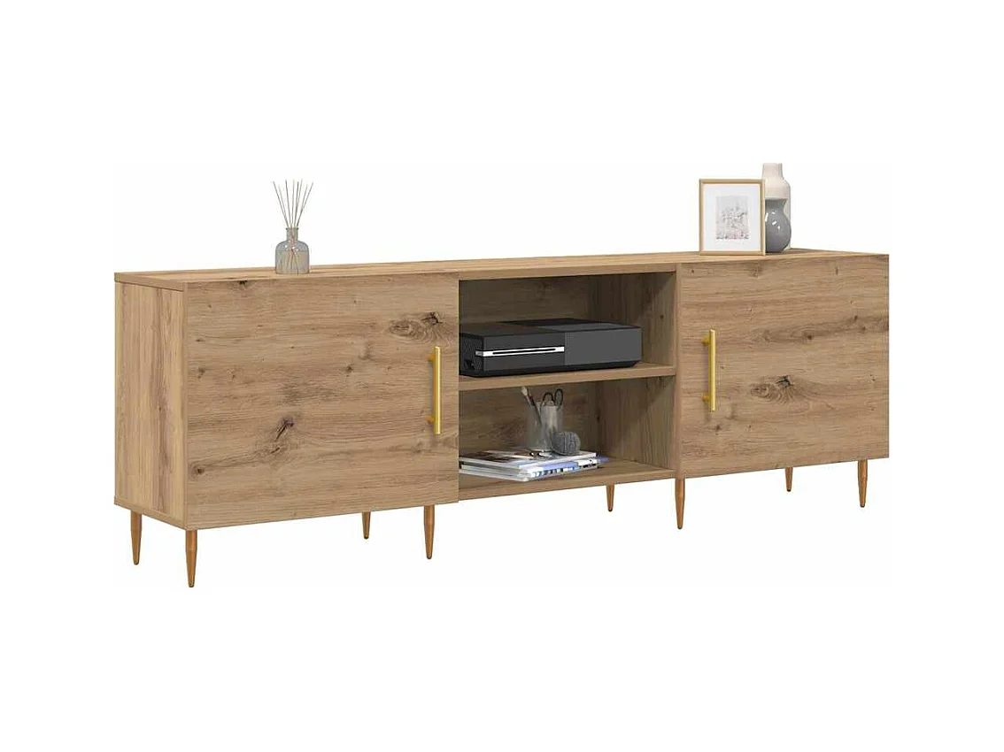 Meuble TV chêne artisanal 150 x 30 x 50 cm Bois d'ingénierie