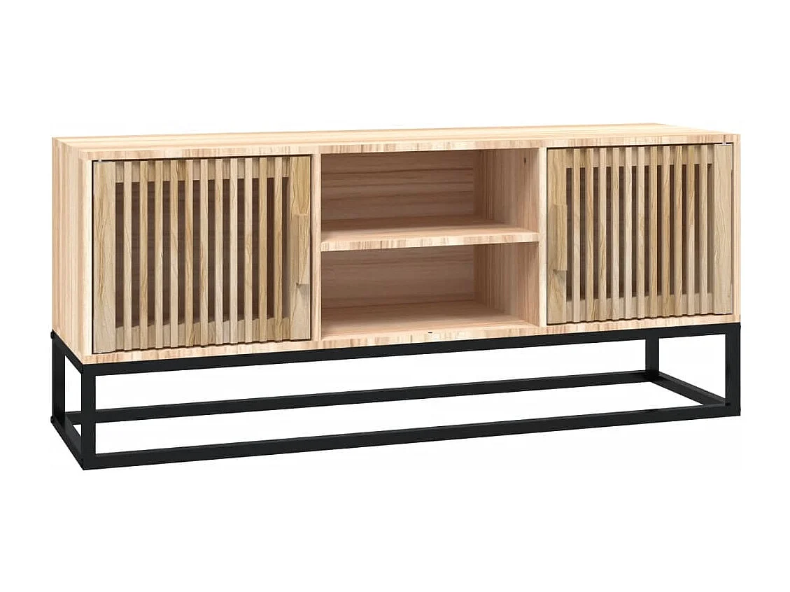 Meuble TV 105x30x45 cm bois d'ingénierie et fer