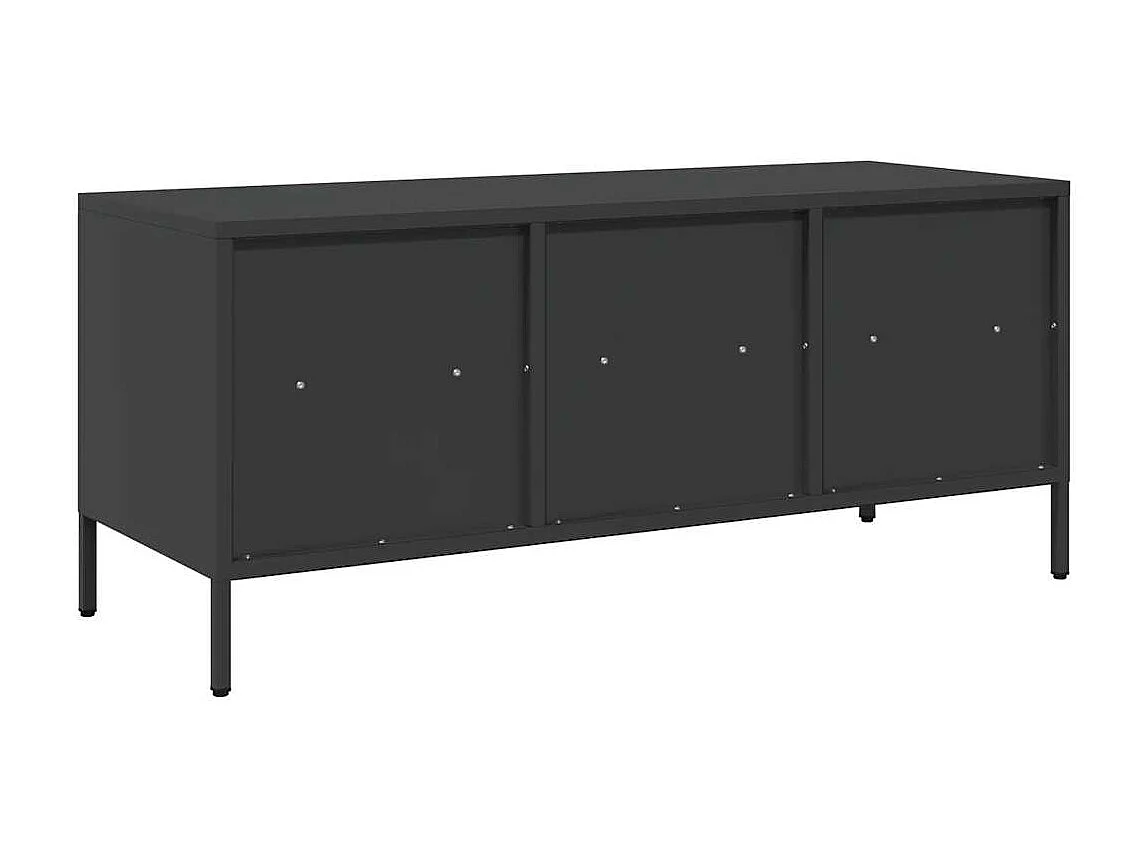 Meuble TV noir 101,5x39x43,5 cm acier laminé à froid