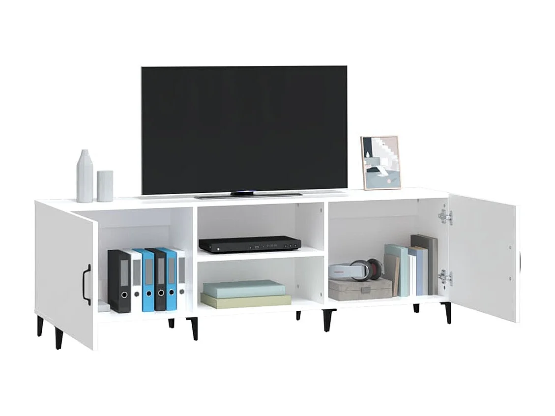 Mobile TV bianco 150x30x50 cm in legno ingegnerizzato