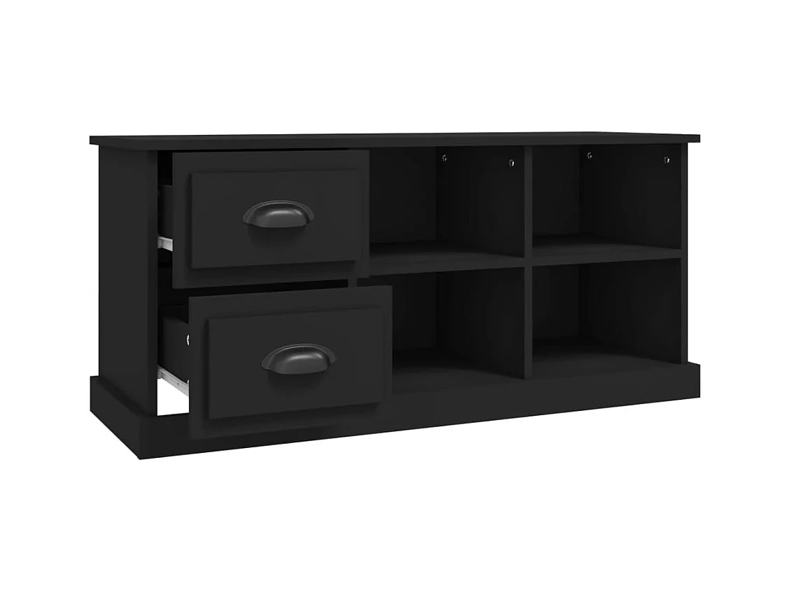 Zwarte tv-kast 102x35,5x47,5 cm van bewerkt hout