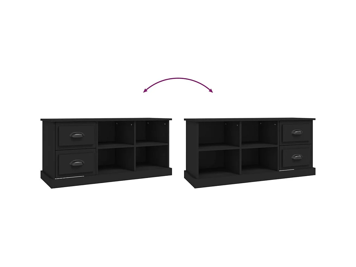 Zwarte tv-kast 102x35,5x47,5 cm van bewerkt hout