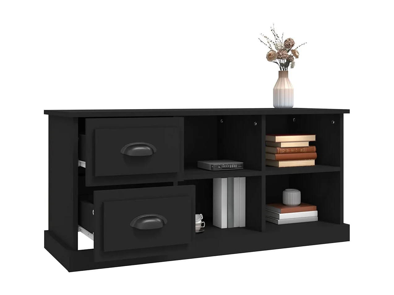 Mobile TV nero 102x35,5x47,5 cm in legno ingegnerizzato