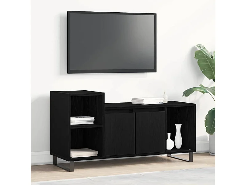 Mobile TV in rovere nero 100x35x55 cm in legno ingegnerizzato