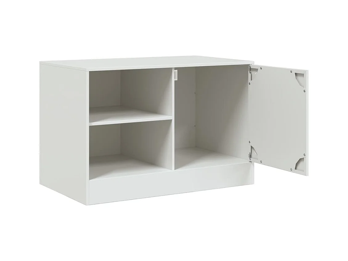 Meuble TV blanc 67x39x44 cm acier