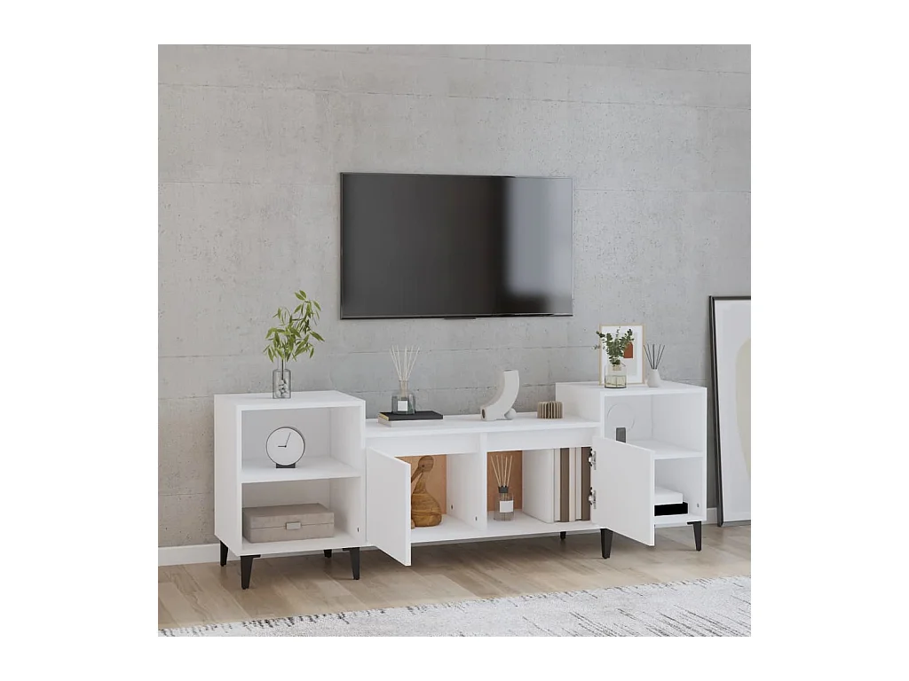 Witte tv-kast 160x35x55 cm Technisch hout