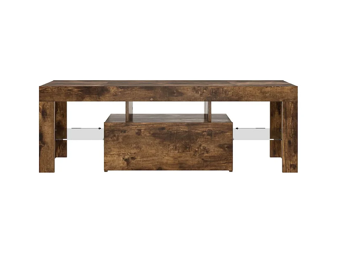 Meuble TV avec lumières LED chêne fumé 120x35x40 cm