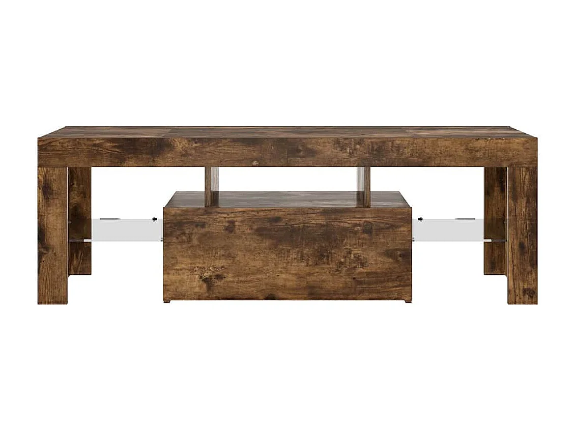 Meuble TV avec lumières LED chêne fumé 120x35x40 cm