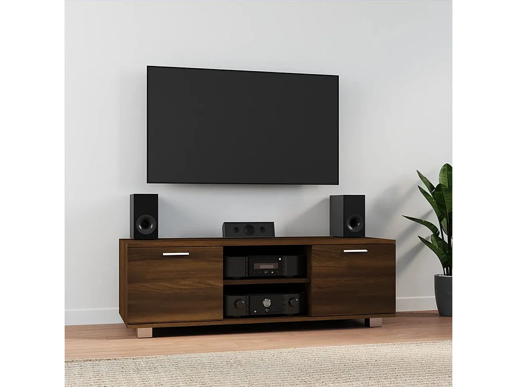 Meuble TV Chêne marron 120x40,5x35 cm Bois d'ingénierie