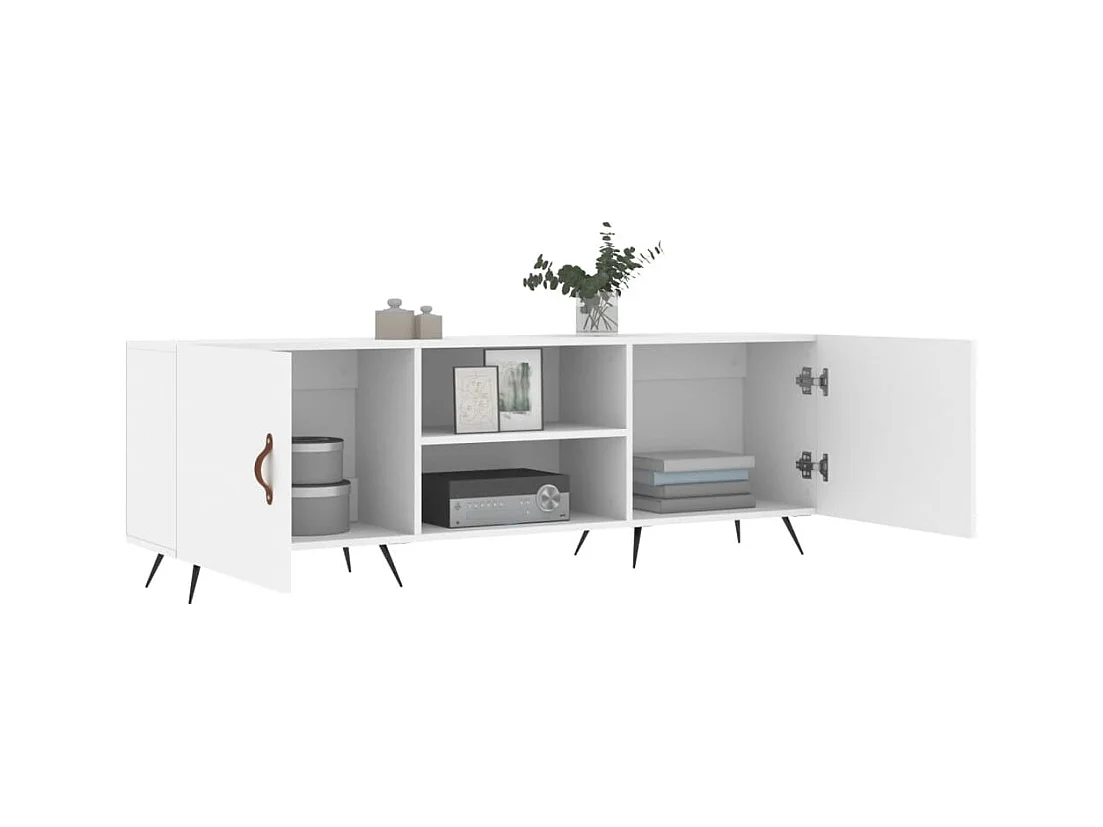 Meuble TV blanc 150x30x50 cm bois d'ingénierie