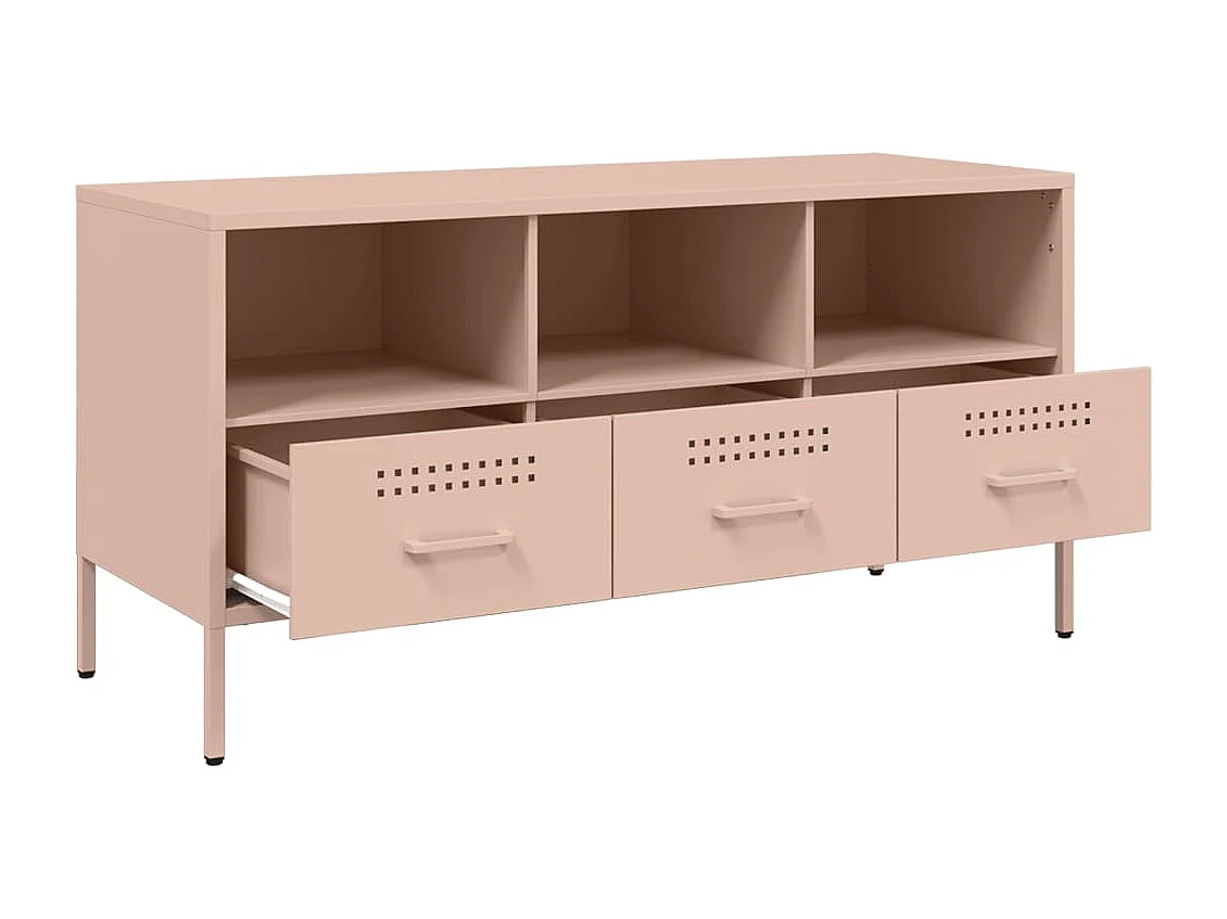 Roze tv-meubel 100,5x39x50,5 cm staal