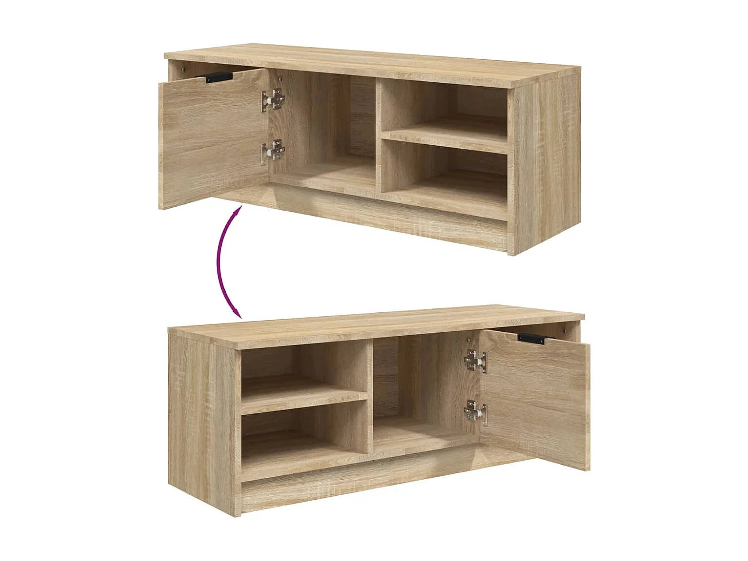 Meuble TV Chêne sonoma 102x35,5x36,5 cm Bois d'ingénierie