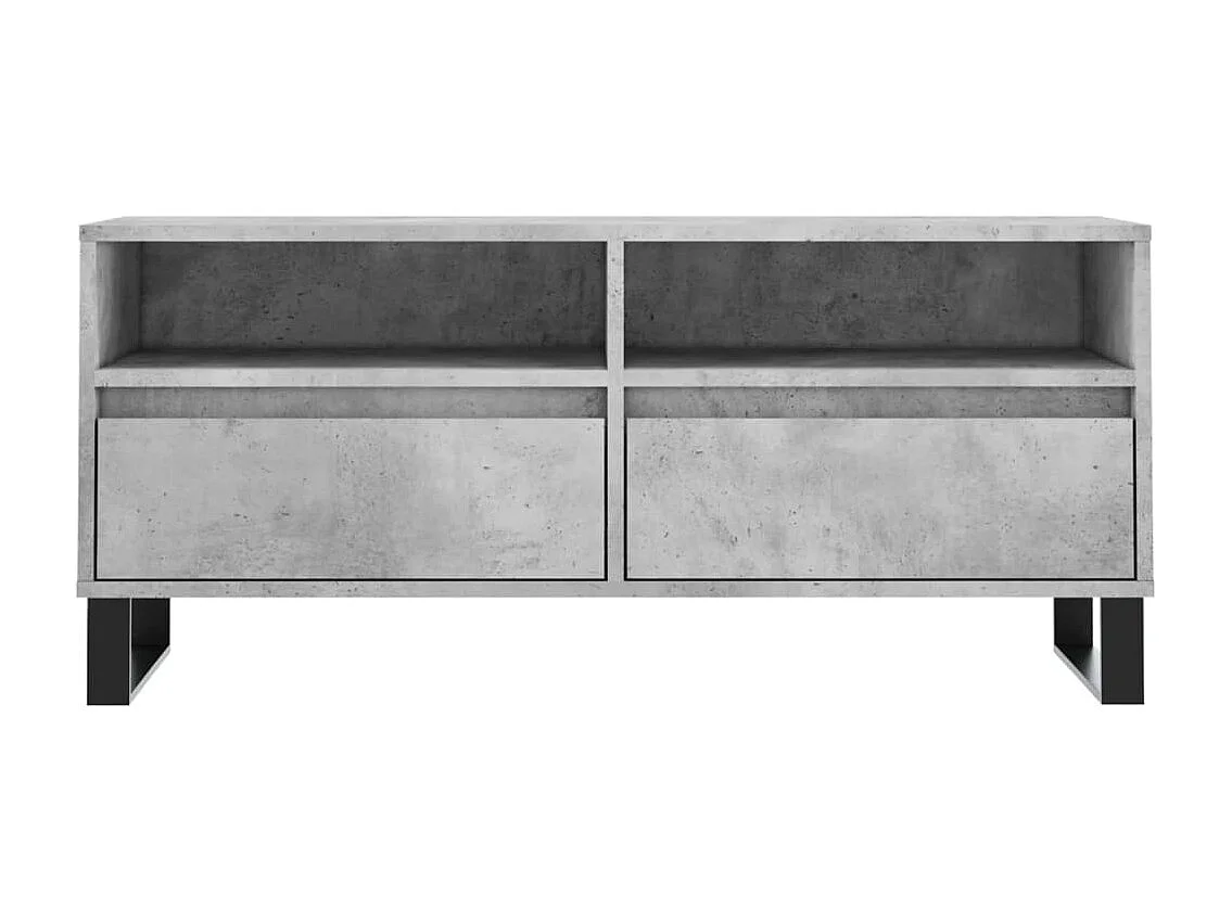 Meuble TV gris béton 100x34,5x44,5 cm bois d'ingénierie