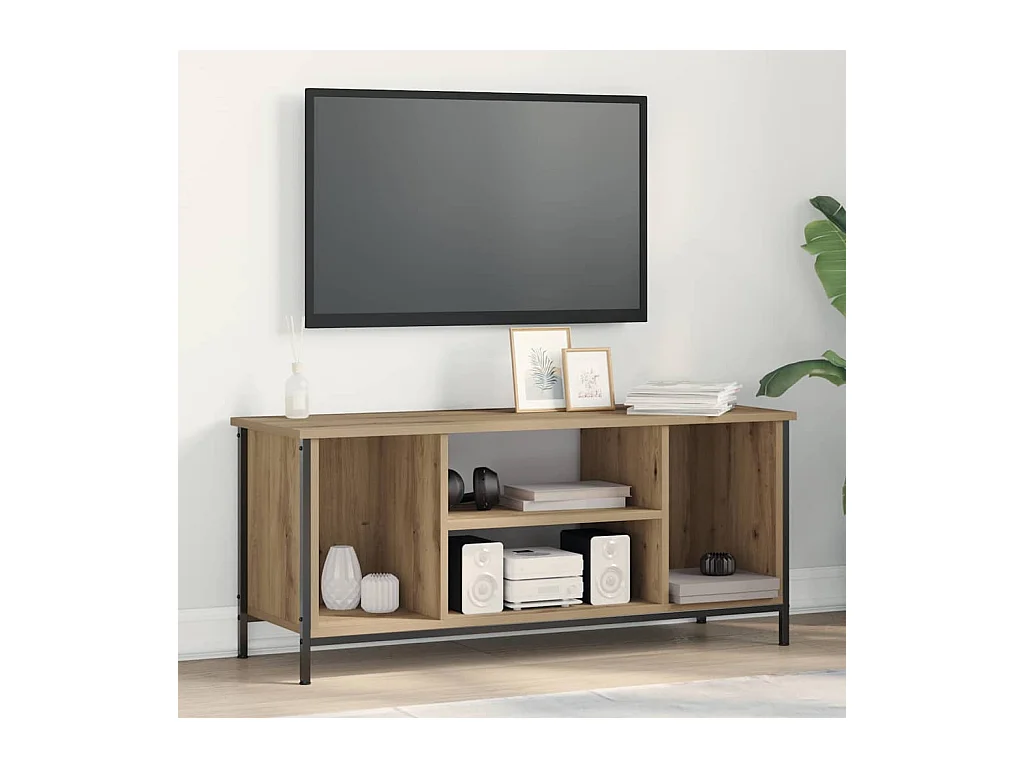 Meuble TV chêne artisanal 102 x 35 x 45 cm Bois d'ingénierie
