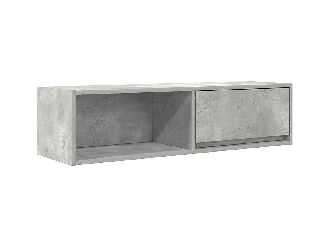 Meuble TV gris béton 100x31x25,5 cm bois d'ingénierie