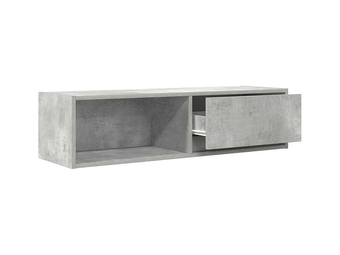 Meuble TV gris béton 100x31x25,5 cm bois d'ingénierie