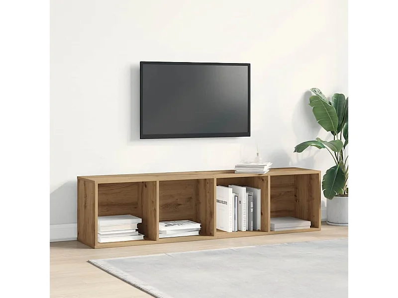 Mobile porta TV artigianale in rovere 120x34x37 cm in legno ingegnerizzato