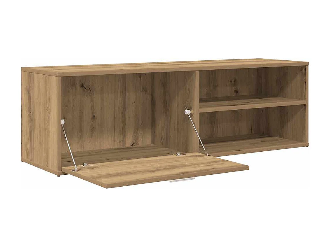 Meuble TV chêne artisanal 120x34x37 cm bois d'ingénierie